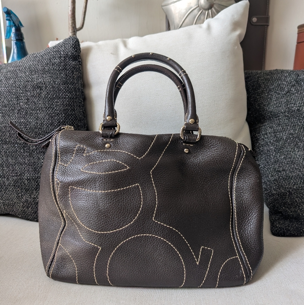 Purification Garcia Elegant Brown Leather Handbag